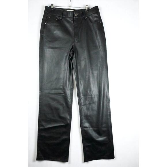 Zara ZW FAUX LEATHER ‘90S WIDE LEG PANTS 8 - Picture 1 of 9